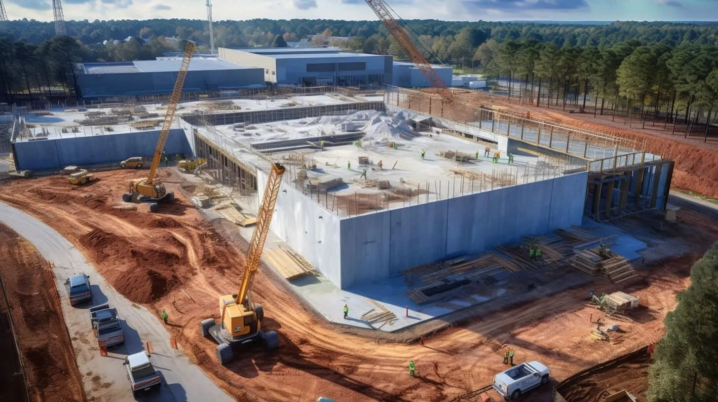 Cranes and Diggers Actively Operate to Develop Information Warehouse