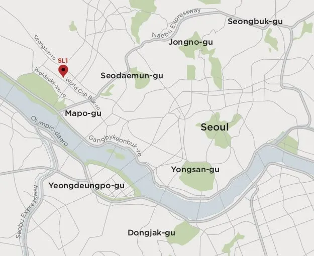 Mapa del centro de datos Equinix SL1 Seúl Corea del Sur