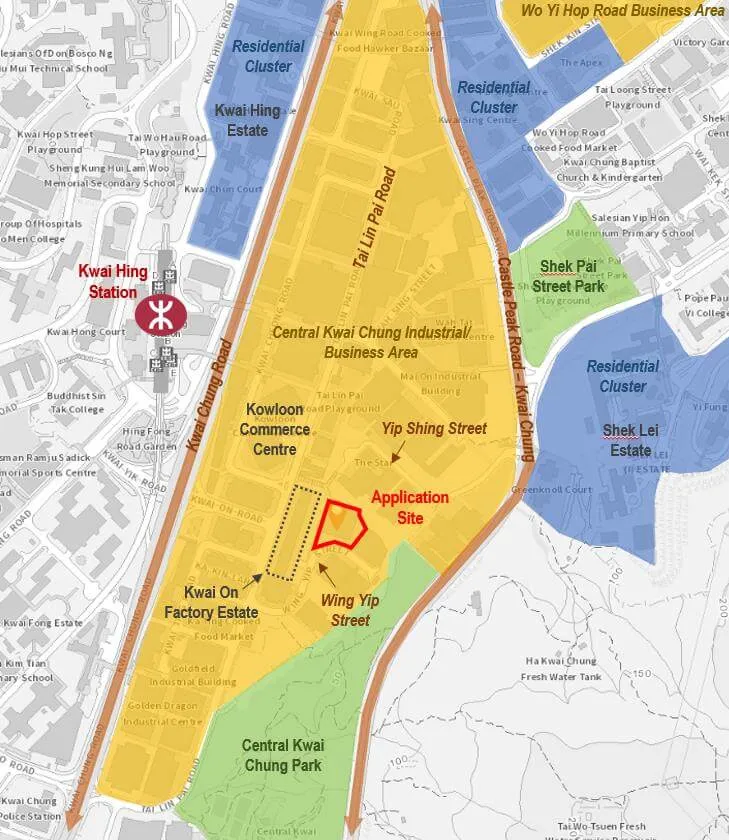 Mapa del área de ESR Cayman Central Kwai Chung