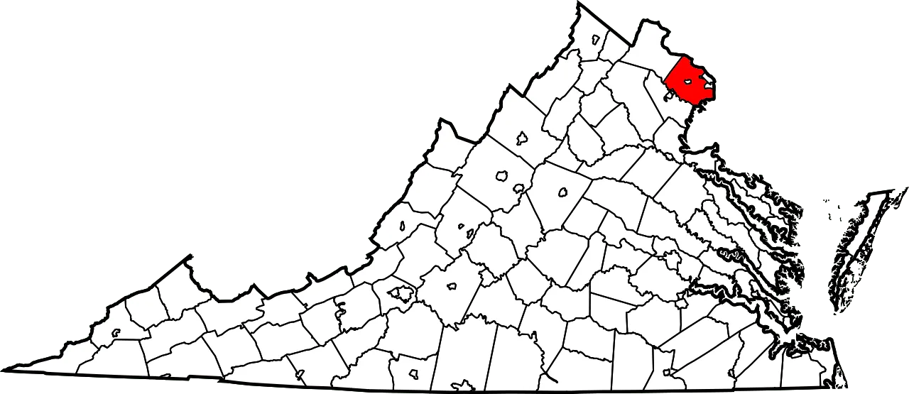 Mapa de Virginia del condado de Fairfax