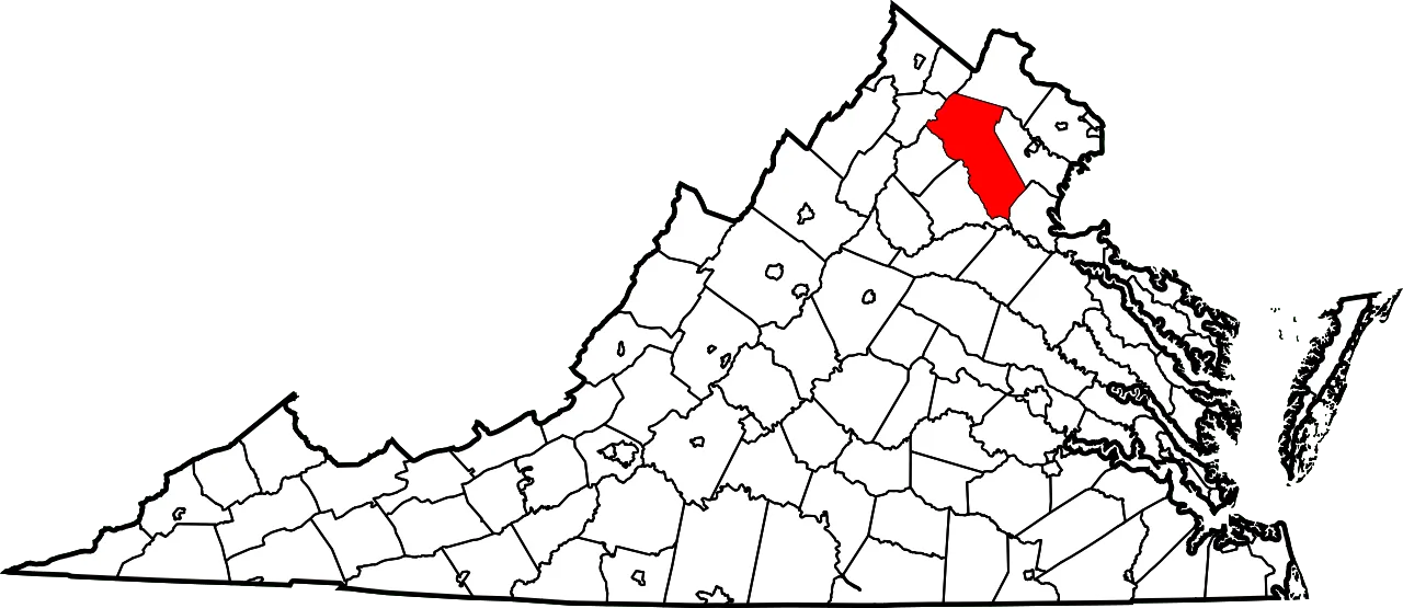 Mapa de Virginia del condado de Fauquier