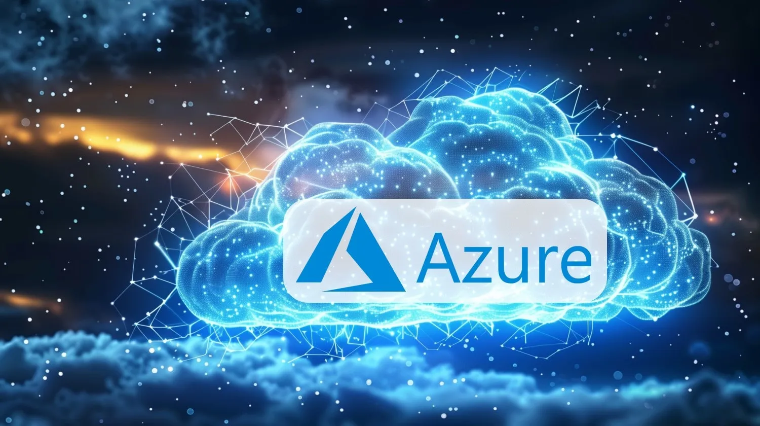 Microsoft Azure CSP Hyperscale On-Premises Glowing Digital con conexiones con estrellas en el fondo