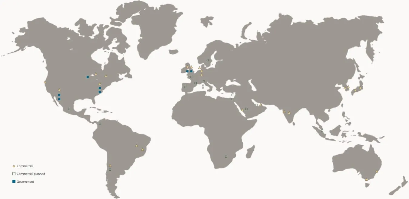 Mapa de Regiones de Oracle Cloud