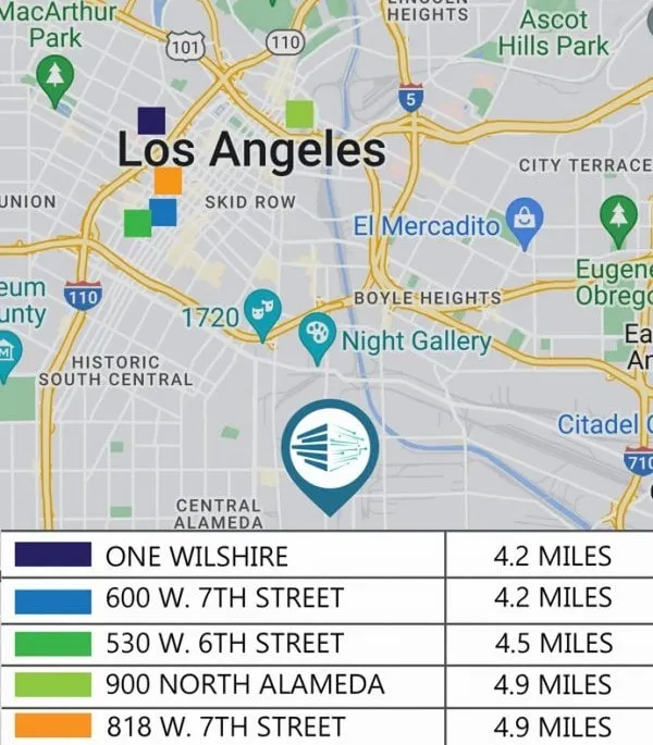 Mapa de conectividad de Prime Data Centers Vernon