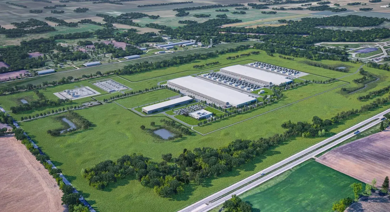 Rosemount Minnesota Meta Facebook Datacenter con múltiples edificios en el sitio