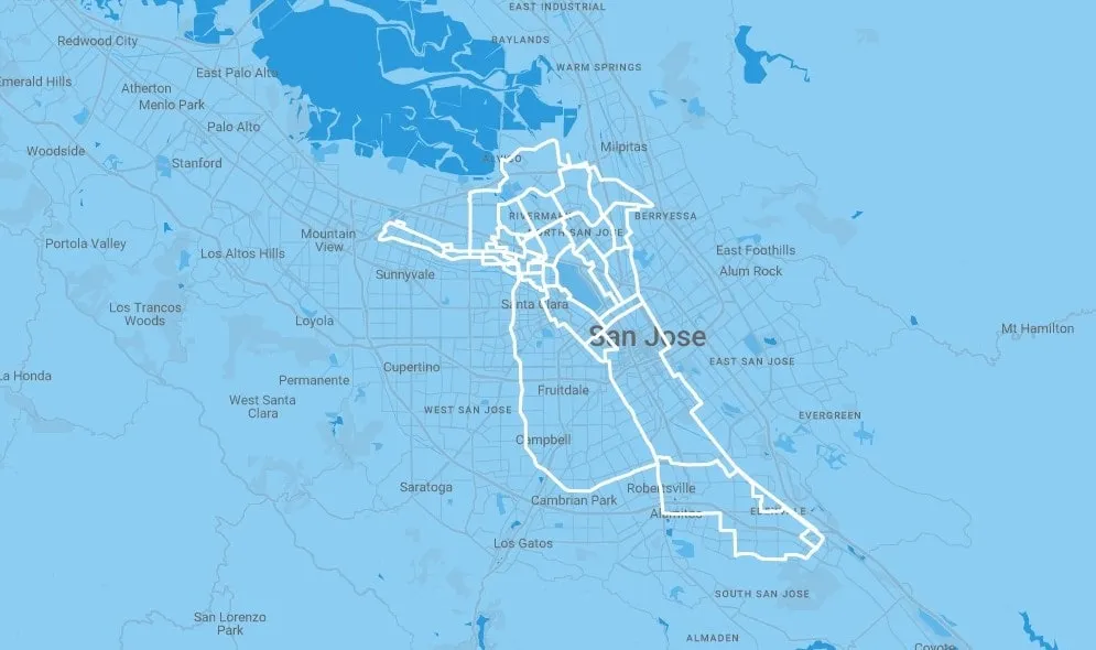 Santa Clara San José Mapa de Red de Fibra Oscura Ancho de Banda IG