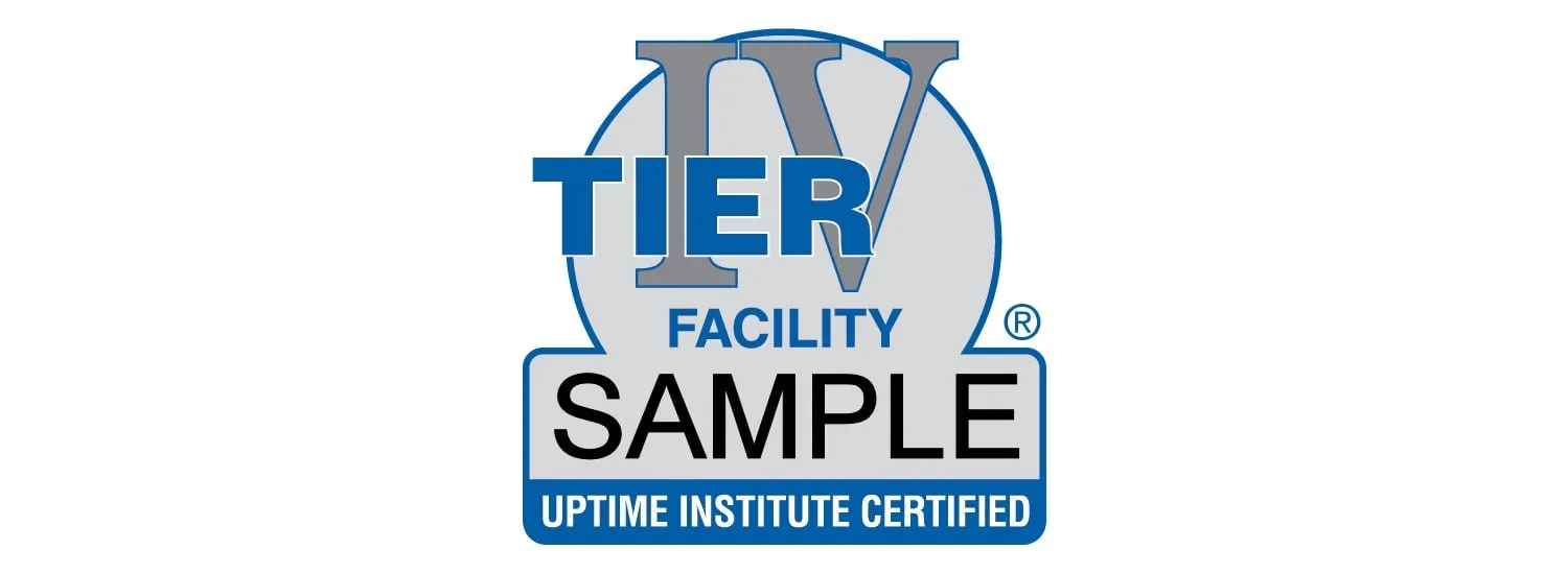 Muestra de logotipo de instalación certificada de nivel IV de Uptime Institute con números romanos