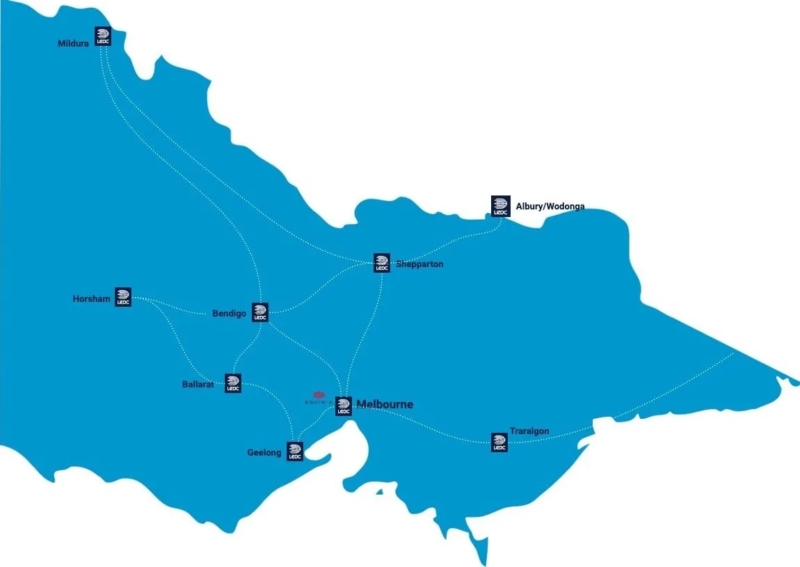 Mapa de centros de datos de Victoria Centros de datos de vanguardia