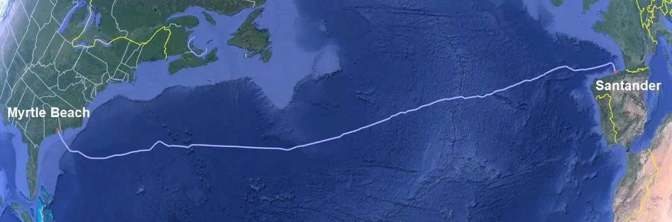Mapa Anjana Subsea Cable Myrtle Beach Carolina del Sur Santander España