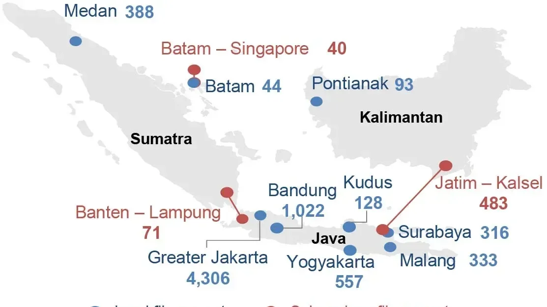 Mapa de Fibra Solusi Tunas Pratama STP